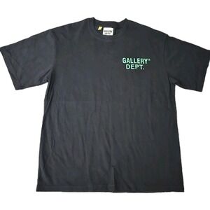 Gallery Dept T Shirt Mens XL Black Made in USA Hollywood CA Green Double-Sided
